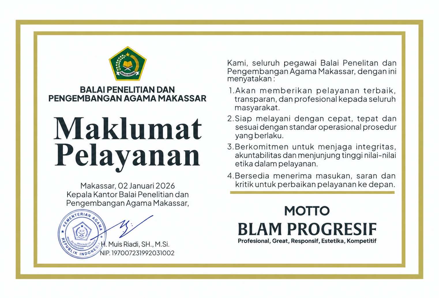 Maklumat Pelayanan